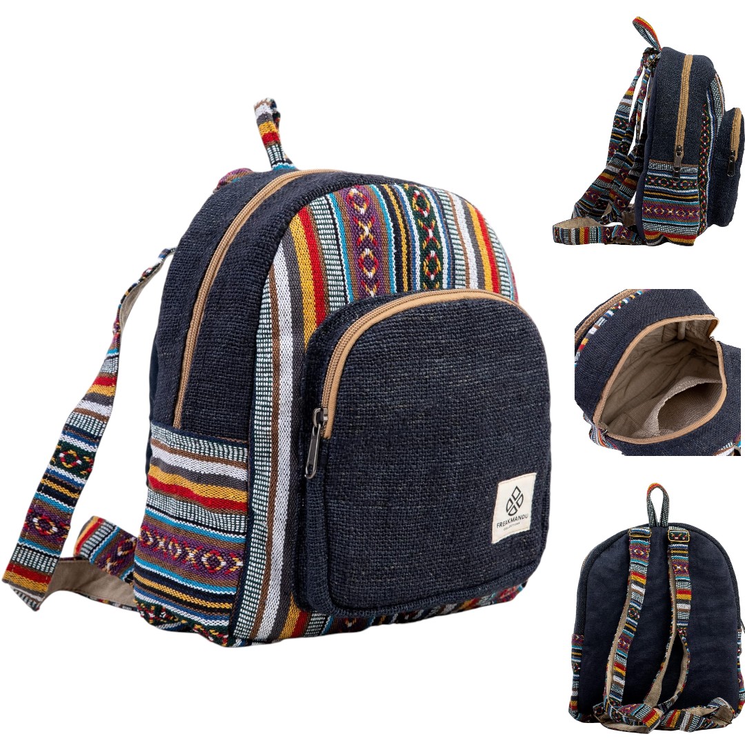 Freakmandu Mini Hemp Backpack - Eco-Friendly Small boho bags- USA Import Pakistan