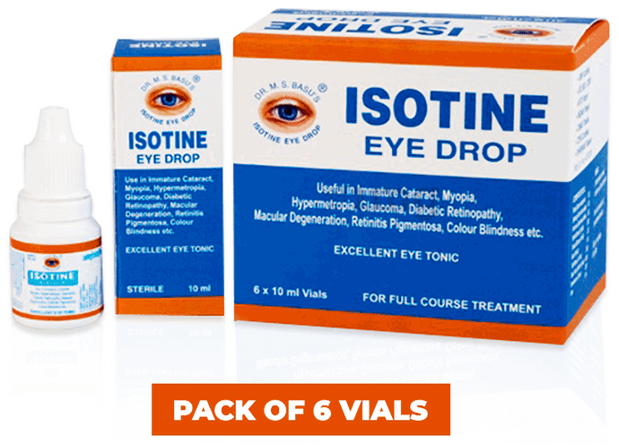 Isotine Eye Tonic - For Complete Family - 6 Vails of 10ml each Isotine eye drops