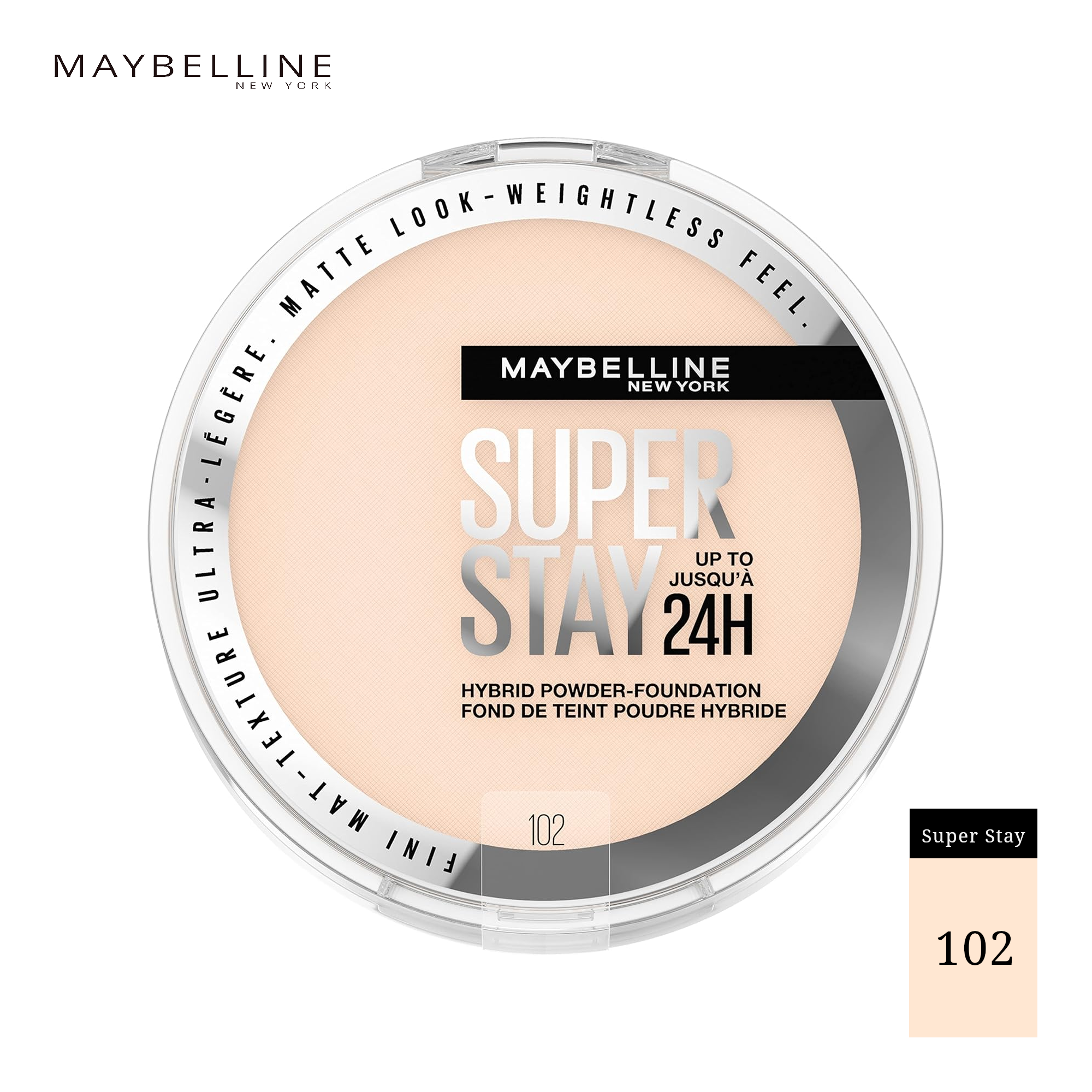 Maybelline Super Stay 2-in-1 Powder & Foundation - Matte Finish, Shade 102