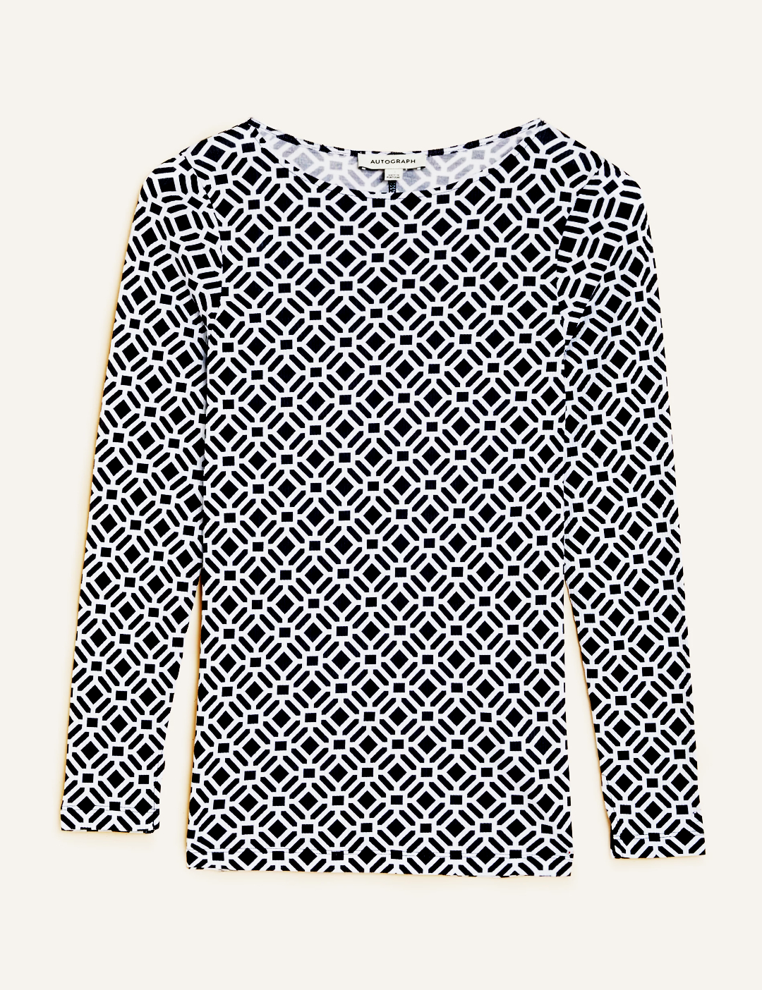 Pure Tencel™ Printed Round Neck Top - AUTOGRAPH by Marks & Spencer - Navy Mix