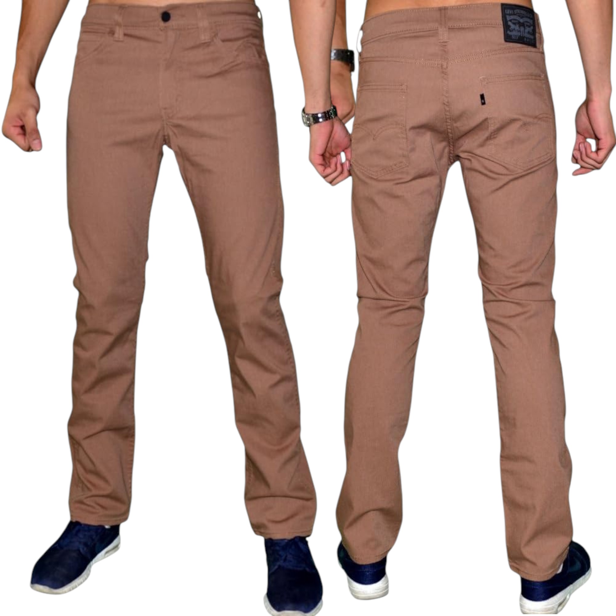 Levi's Men's 513 Slim Straight Fit Line 8 Twill Pant Gamble Oak Melange 42W x 32L – Premium Imported Slim Straight Cotton Pants for Pakistani Men