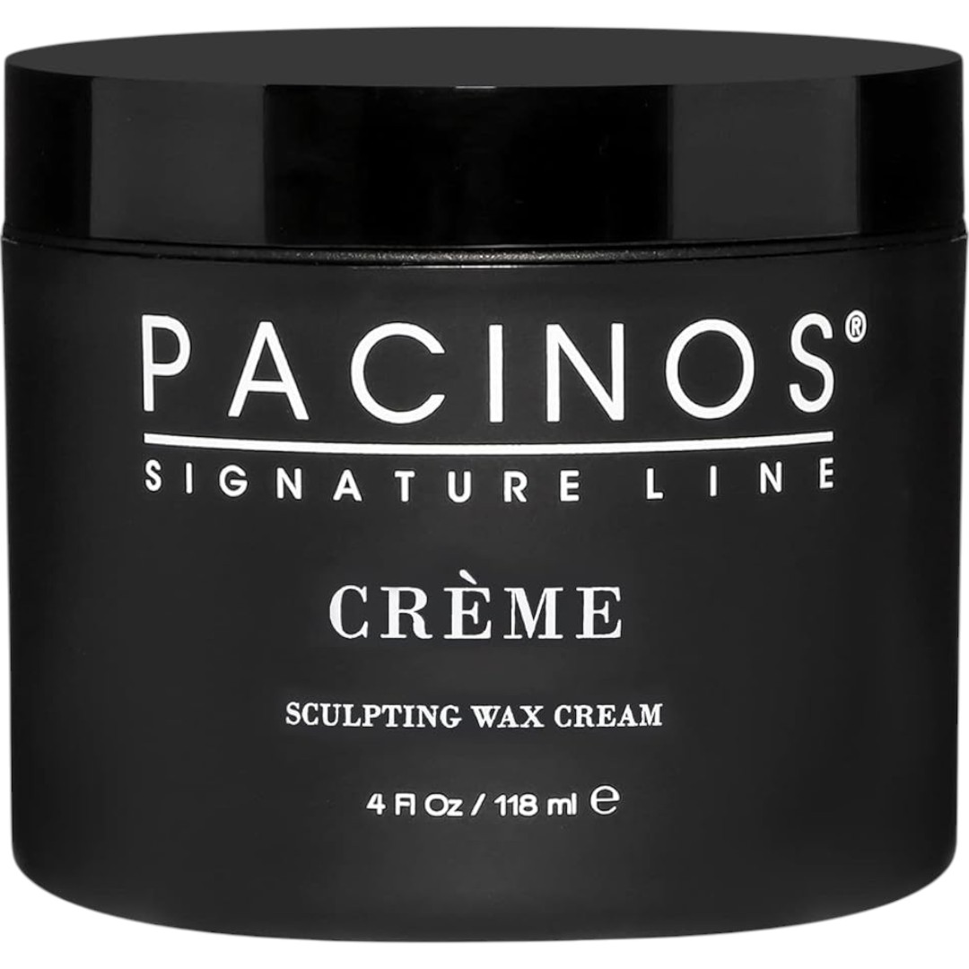 Pacinos Creme Hair Sculpting Wax Cream - Water Soluble Medium Shine Styling Cream, 4 Fl Oz (For All Hair Types & Long-Lasting Hold)
