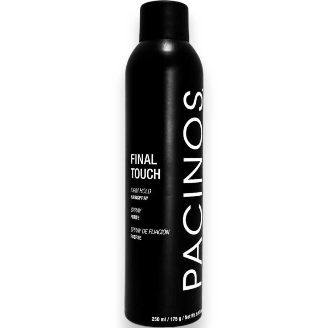 Pacinos Final Touch Hairspray – Anti-Frizz, Firm Hold, Fast Drying, Flake Free Aerosol, 9 Fl Oz (For All Hair Types & Humidity Protection)