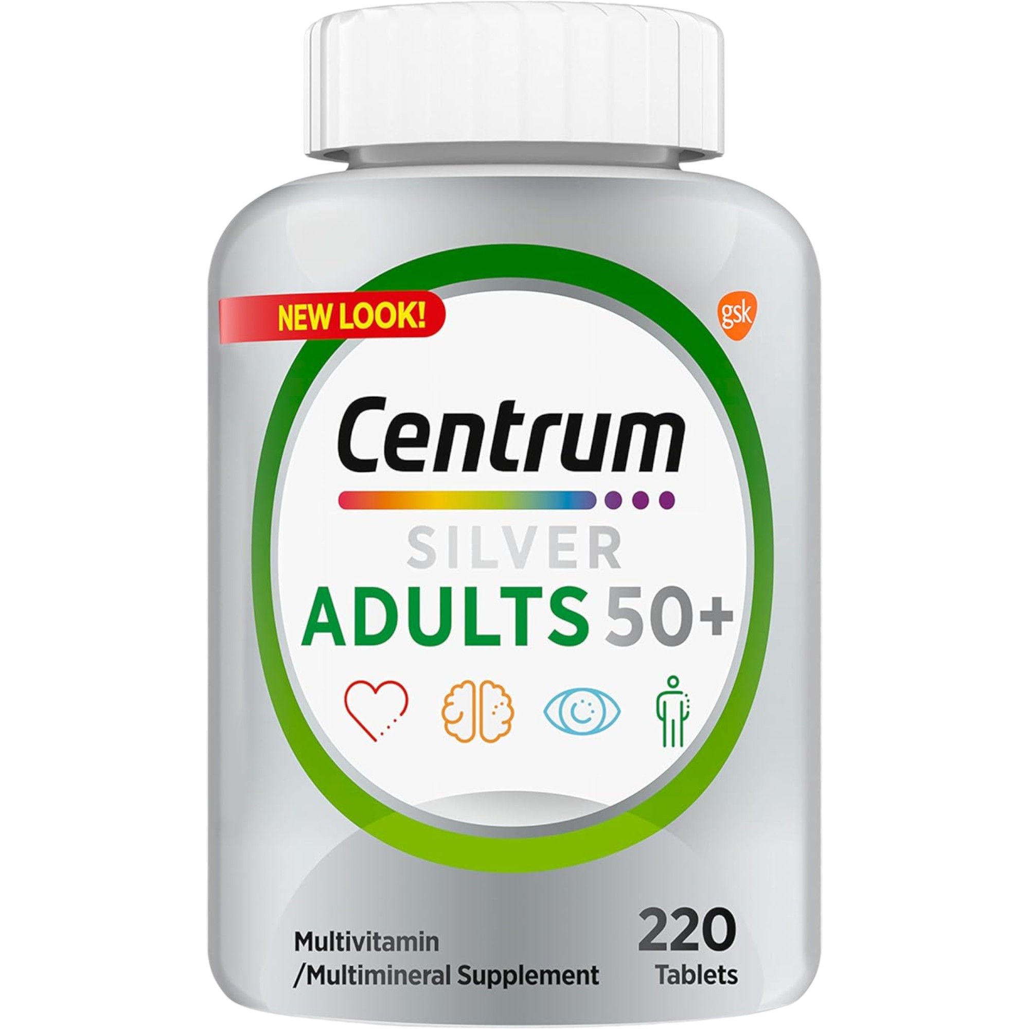 Centrum Silver Multivitamin for Adults 50 Plus, 220 Count – Supports Memory, Heart & Bone Health (Premium Imported for Pakistan)