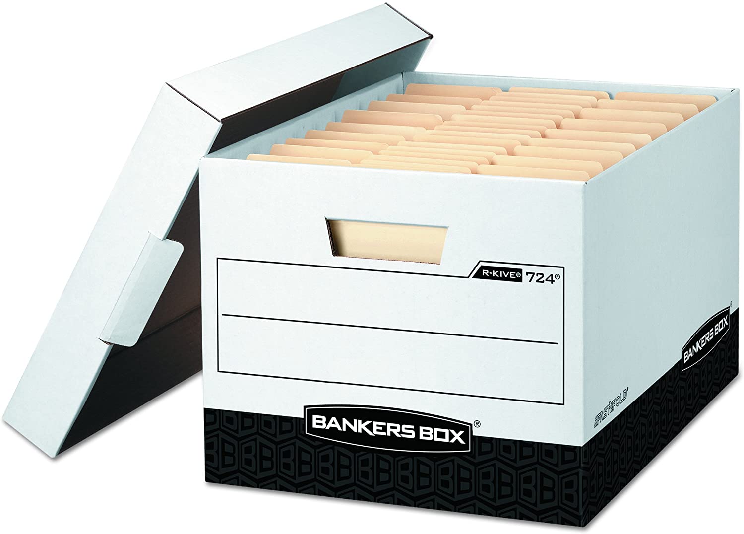 Bankers Box R-KIVE Heavy-Duty Storage Boxes, FastFod, Lift-Off Lid, Letter/Legal, Case of 12 (00724)