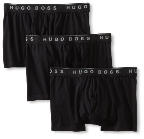 BOSS HUGO BOSS Men s 3-Pack Cotton Trunk-  Black, Medium