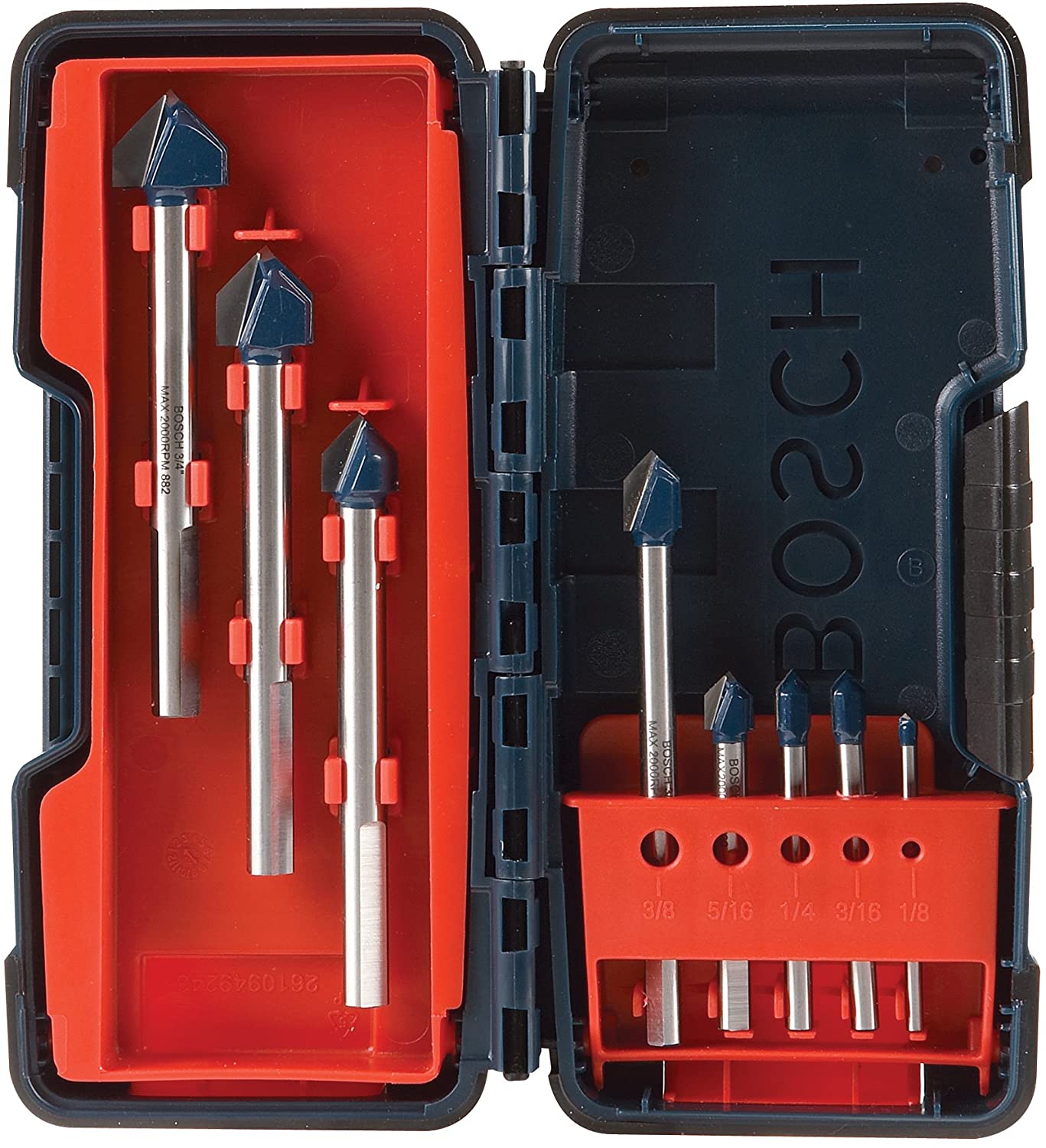 Bosch 8 Piece Glass and Tile Bit Set with Storage Case GT3000