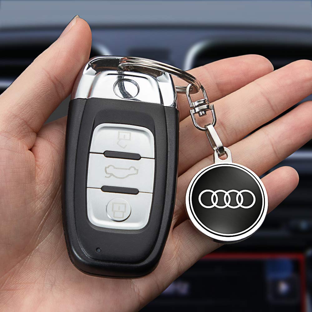 Compatible for Audi Keychains 3D Car Logo Suit for Keychain Suit for Audi A1 A3 A4 A5 A6 A7 A8 Q5 Q7 R8 S5 S7 Q5 RS Key Chain Keyring Family Present for Man and Woman