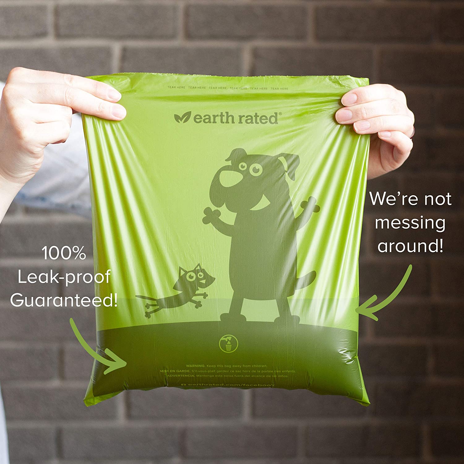 Earth Rated Extra Large Poop Bags, Poop Bags for Large Dogs, 225 Bags on a Large Single Roll, Each Cat Poop Bag Measures 11 x 13 inches
