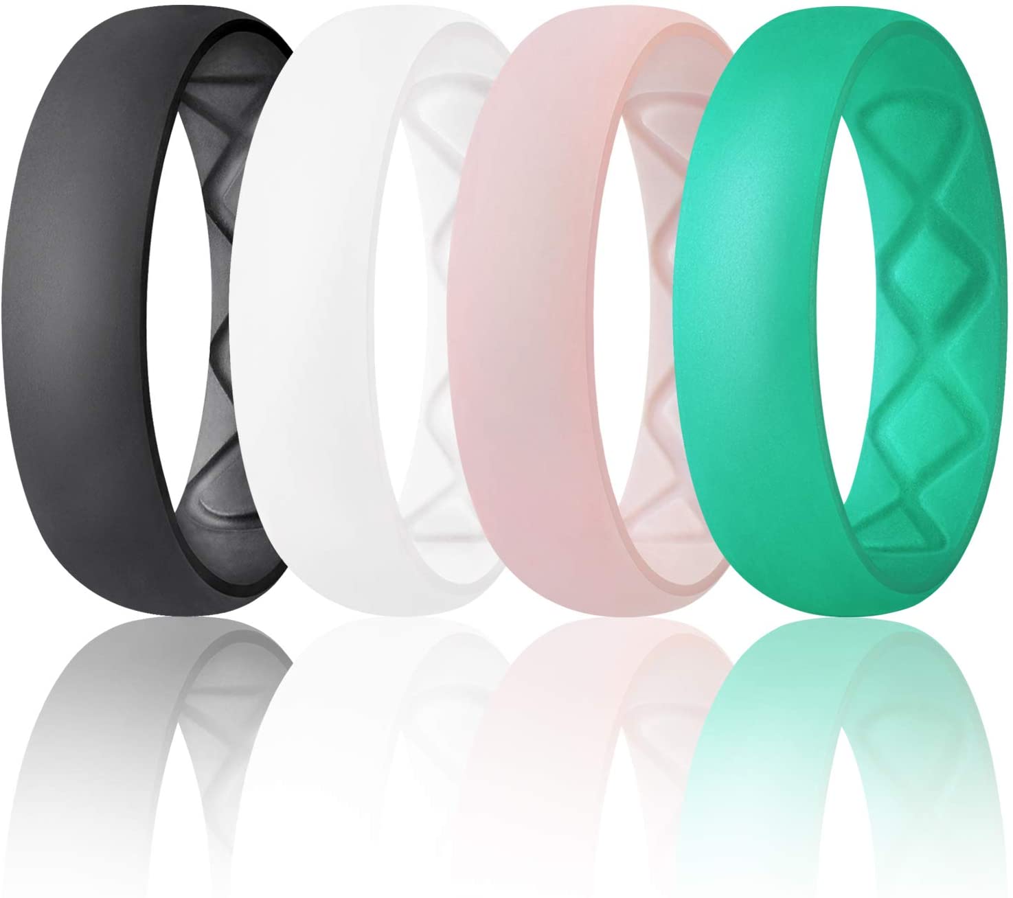 Egnaro Inner Arc Ergonomic Breathable Design, Silicone Wedding Ring for Women, Women's Silicone Wedding Band