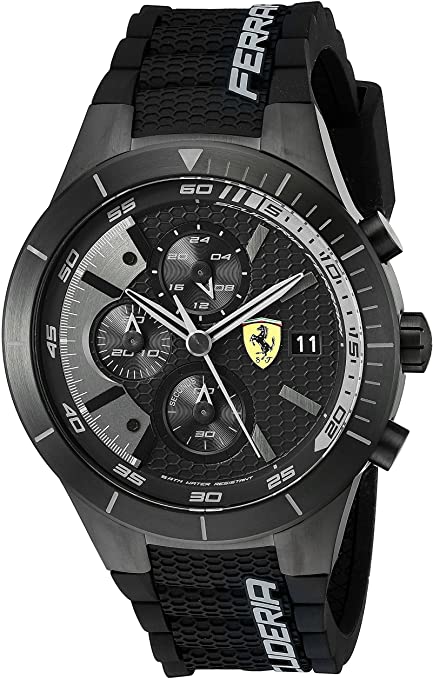 Ferrari Men's 0830262 REDREV EVO Analog Display Japanese Quartz Black Watch