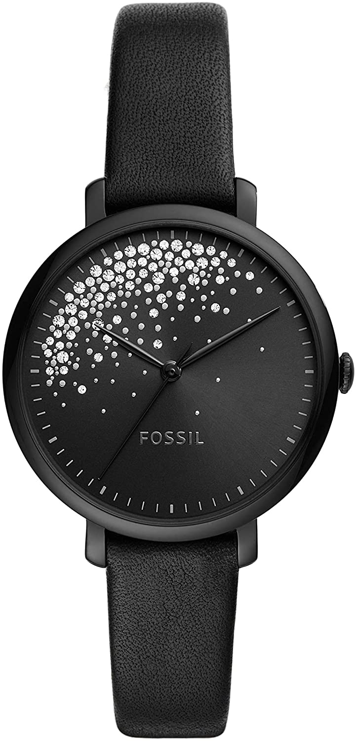 Fossil Women's Jacqueline Three-Hand Black-Tone Stainless Steel Watch ES4770
