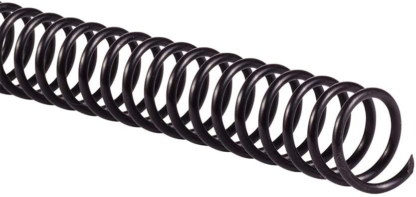 GBC Binding Spines/Spirals/Coils, 14mm, 110 Sheet Capacity, 4:1 Pitch, Color Coil, Black, 100 Pack (9665060)