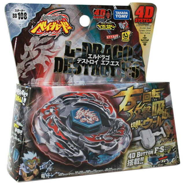 Genuine Takara Tomy L-Drago Destructor Destroy F:S Bb-108 Metal Beyblade Starter Set