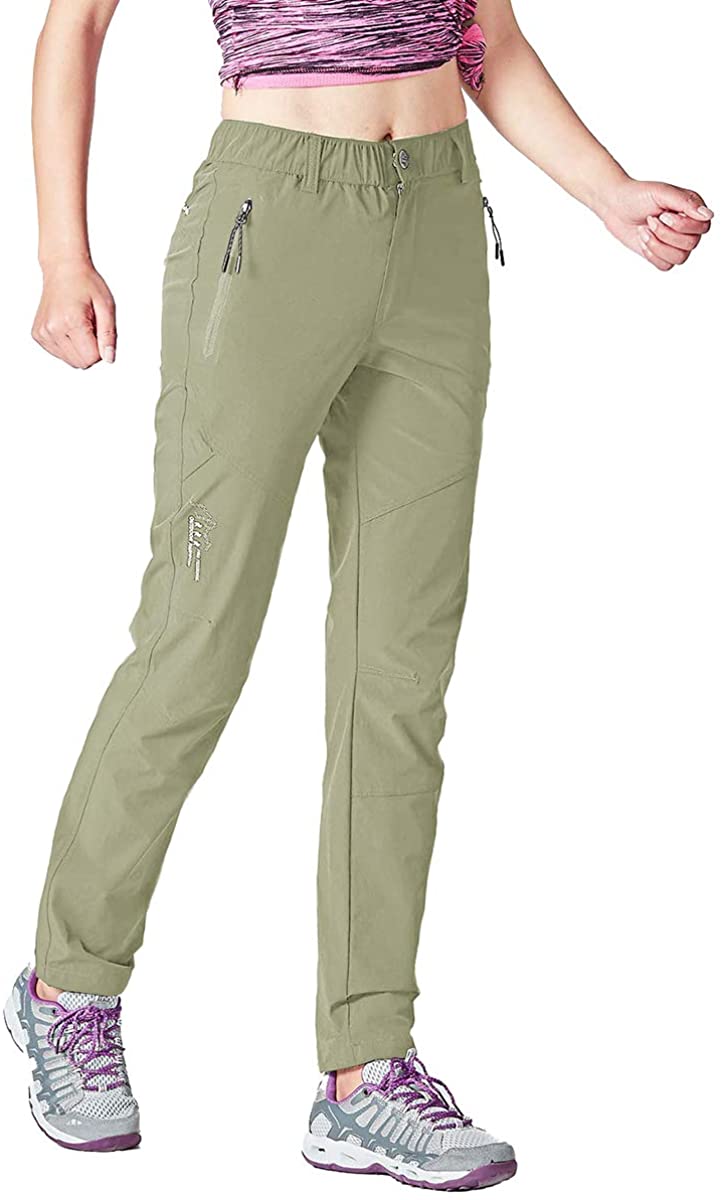 Gopune Women's Outdoor Hiking Pants Lightweight Quick Dry Water Resistant Mountain Trouser