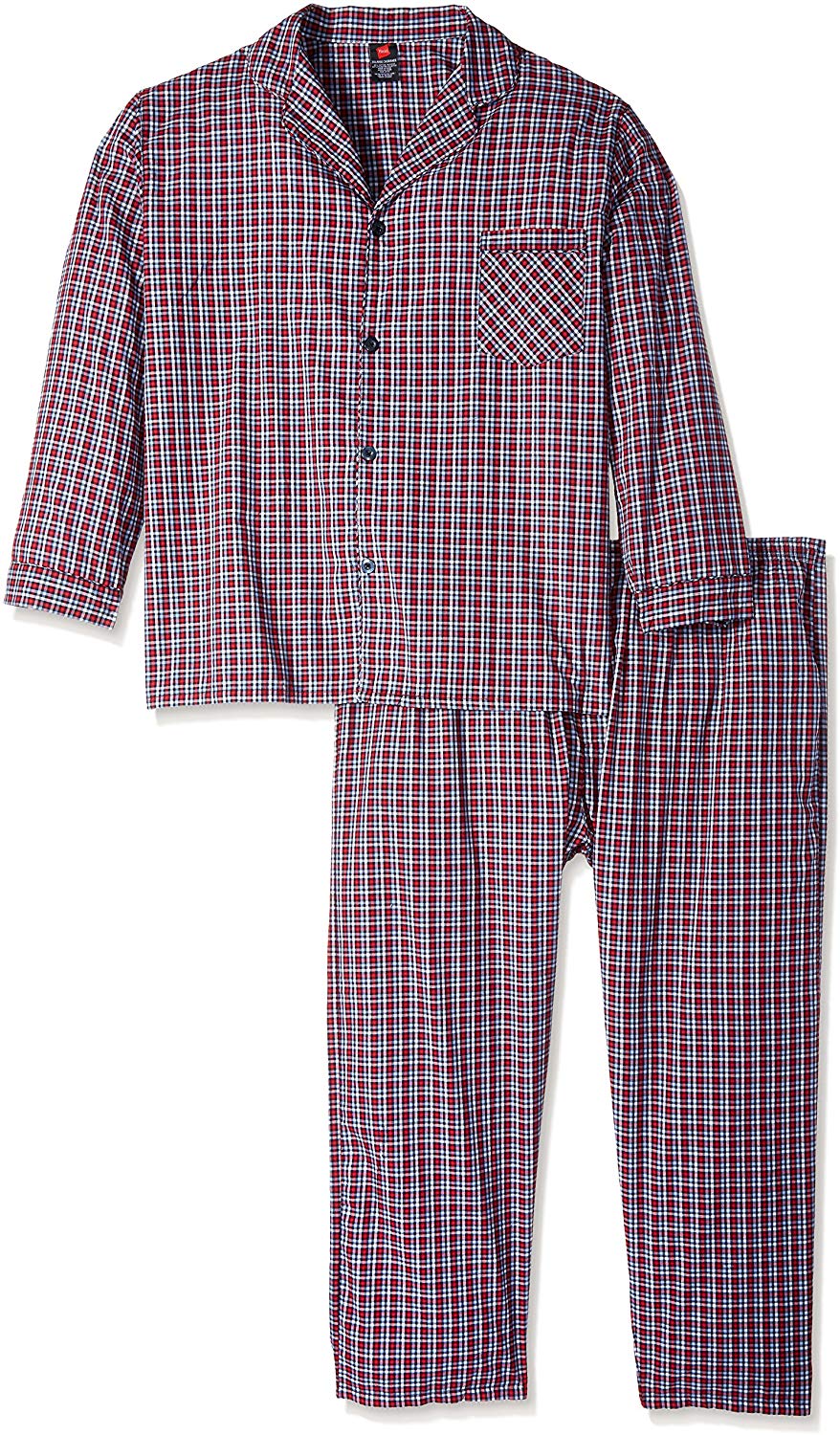 Hanes Men's Woven Plain-Weave Pajama Set