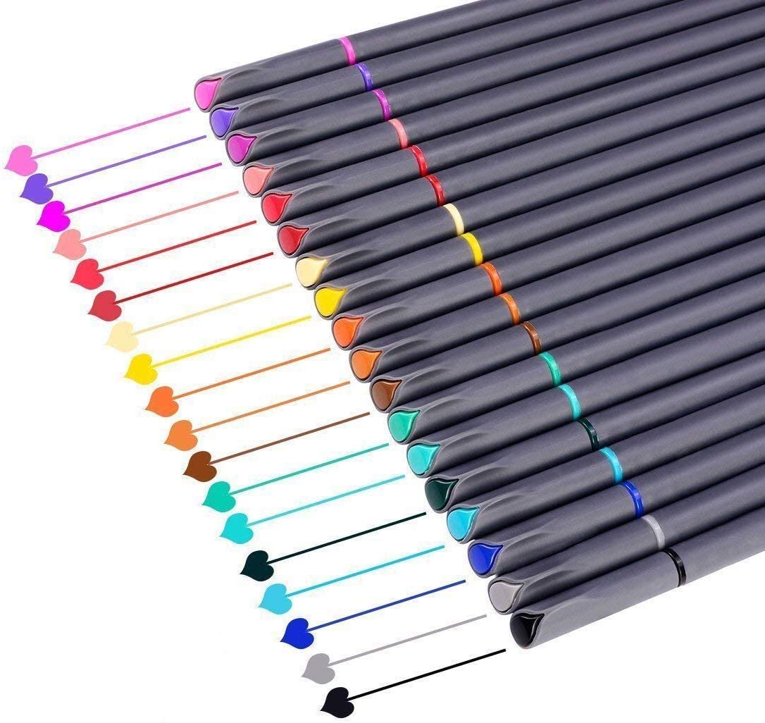 iBayam Journal Planner Pens Colored Pens Fine Point Markers Fine Tip Drawing Pens Porous Fineliner Pen for Bullet Journaling Writing Note Taking Calendar Coloring Art Office School Supplies, 18 Colors