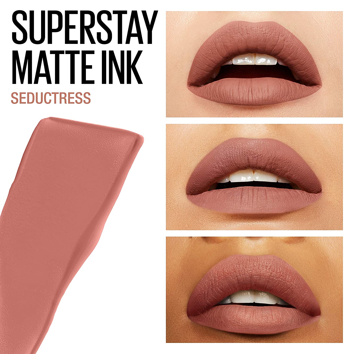 Maybelline SuperStay Matte Ink Un-nude Liquid Lipstick, Seductress - 0.17 Fl.Oz (5ml)