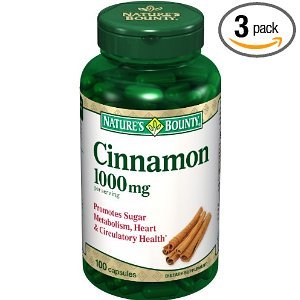 Nature s Bounty Cinnamon 1000 mg, 100 Capsules (Pack of 3)