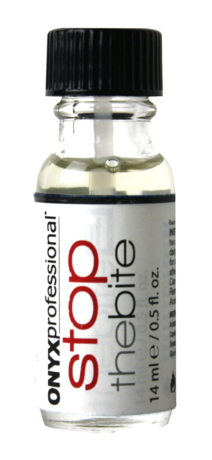 Onyx Professional "Stop The Bite" Nail Biting & Thumb Sucking Deterrent Polish 0.5 fl oz - Helps Nails Grow & Can Be Used As Top or Base Coat
