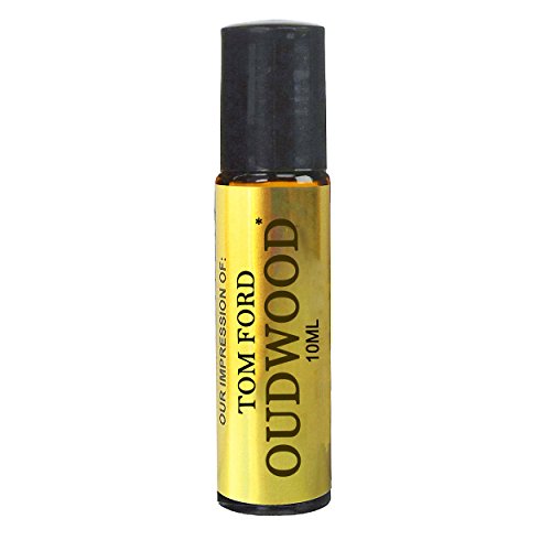 Oud Wood Oil. IMPRESSION of Tom Ford Oud Wood* Cologne for Men with SIMILAR Fragrance Accords, 10ml Amber Glass Roller, Black Cap; 100% Pure (Perfume Studio Oud Wood VERSION/TYPE; Not Original Brand)