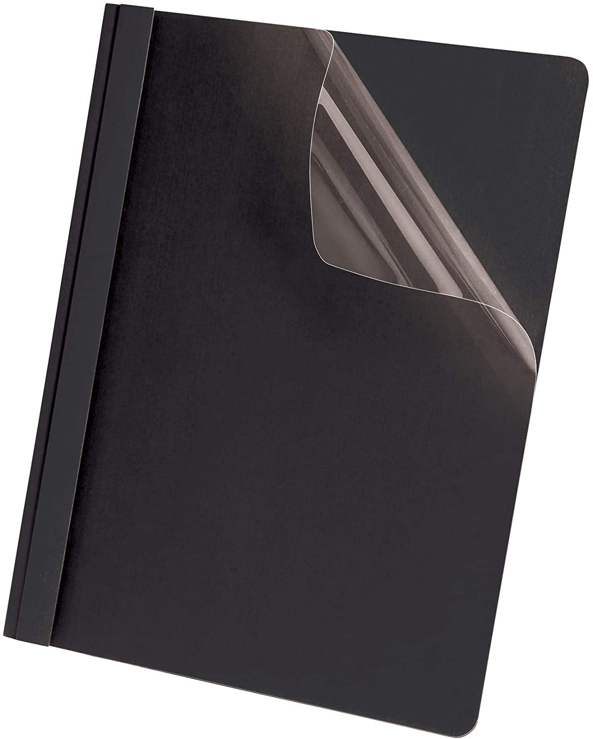 Oxford Linen Clear Front Report Covers, Letter Size, Black, 5 Pack