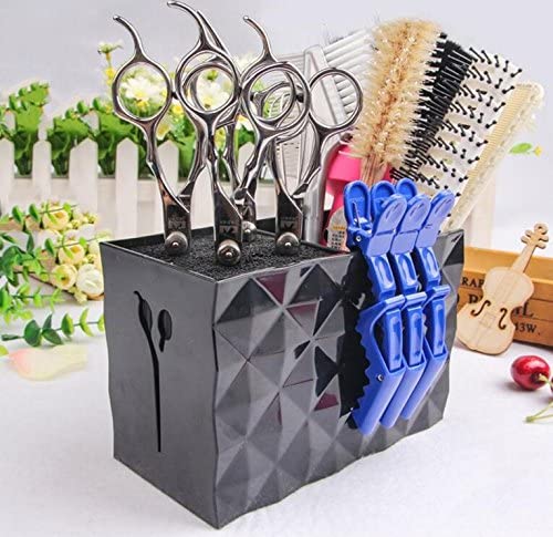 Modern Hairdressing Scissors Holder Rack - Stylish Organizer for Hair Stylists - Black