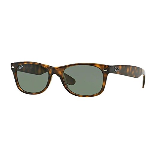 Ray-Ban RB2132 New Wayfarer Non Polarized Sunglasses,Tortoise, Green, 55 mm