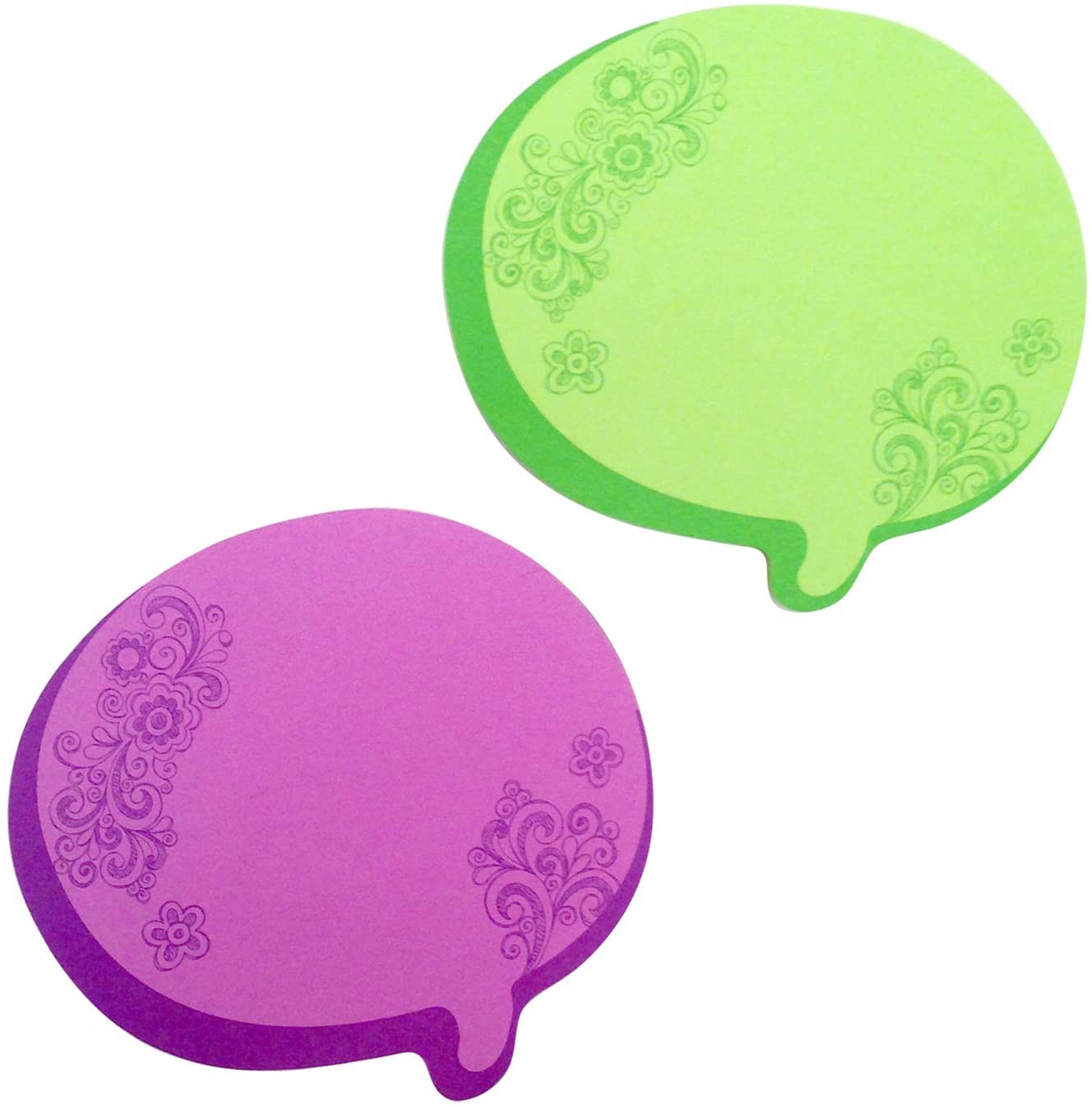 Redi-Tag Thought Bubble Note Pad, 3 x 3 Inches, Neon Blue/Yellow, 2-Pack