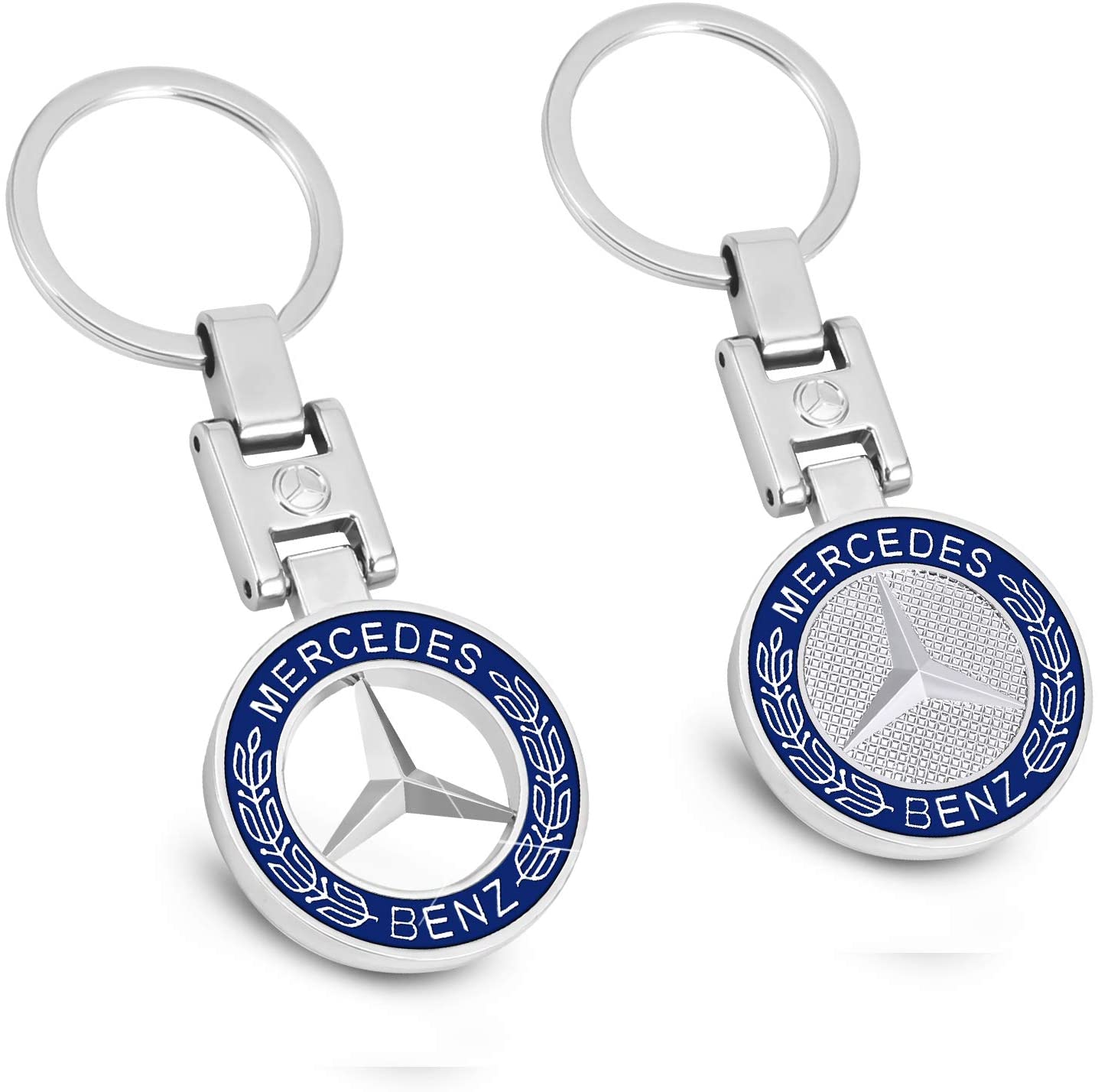 ROYAGO New Car Key Chains 3D Metal Emblem Pendant Car Logo Key Ring for BMW Mercedes Benz VW Audi (for Benz)