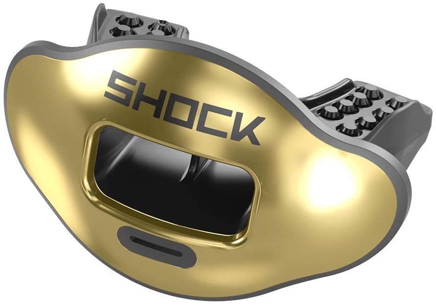 Shock Doctor Max Airflow Lip Guard, Football Mouth Guard w/ Detachable Helmet Strap
