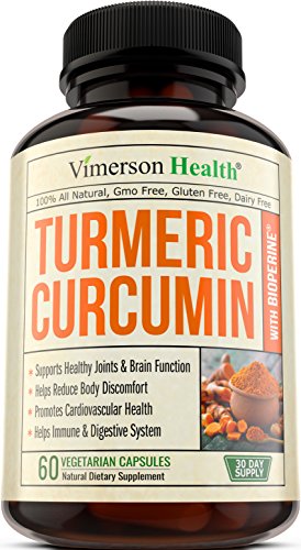 Turmeric Curcumin with Bioperine, Anti-Oxidant Properties, Supports Healthy Inflammatory Response, Occasional Joint Pain Relief, 10mg of Black Pepper for Best Absorption. Enhanced Natural 60 Capsules