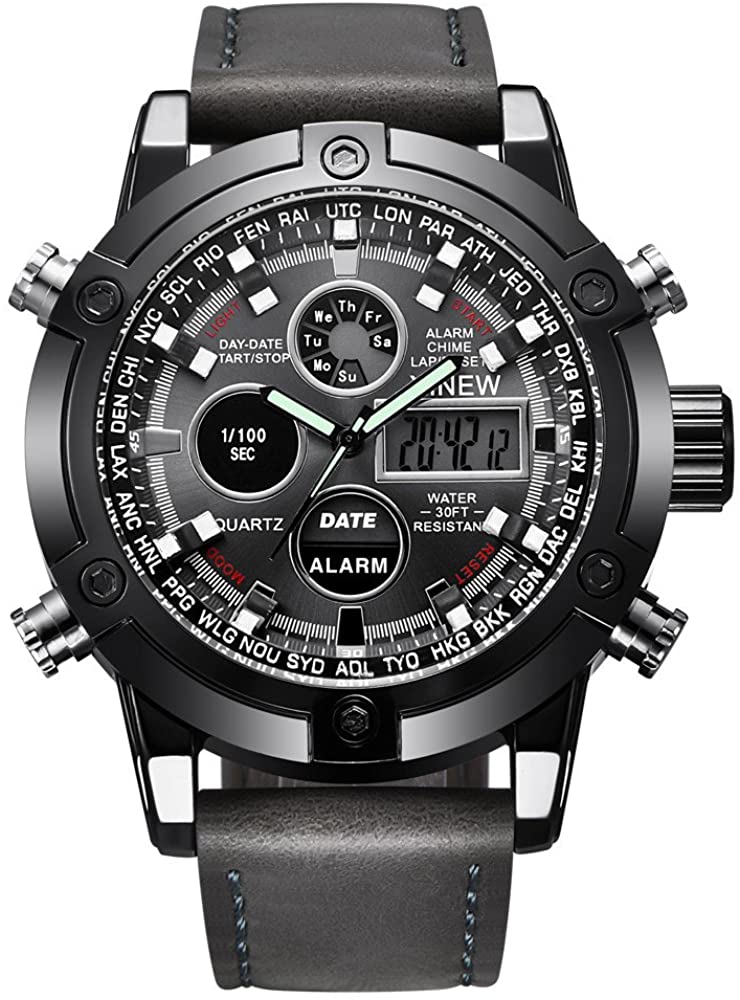 Watches for Men Hessimy Men's Digital Sports Watch LED Screen Large Face Military Watches and Waterproof Casual Luminous Electronics Watch Back Light Outdoor Simple Army Wrist Watch