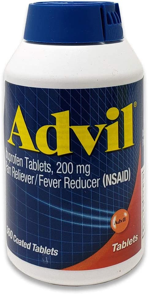 Advil Pain Reliever Fever Reducer, 200 Milligram Ibuprofen Coated Tablets, 360 Count, New Larger Size