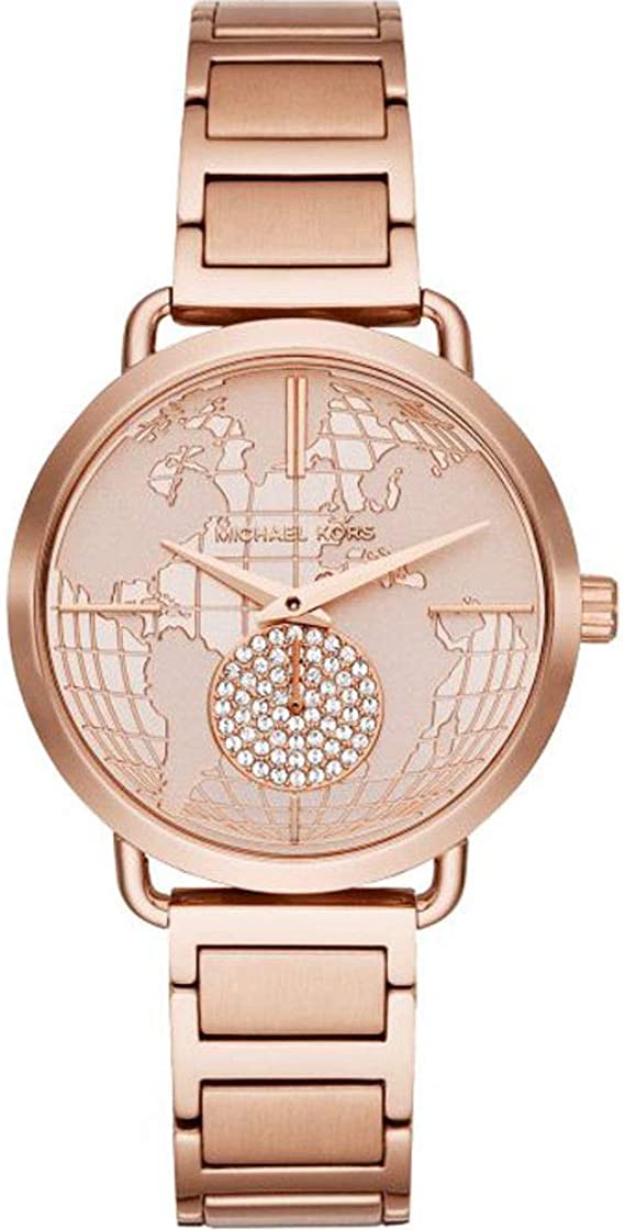 Michael Kors Women's Portia Rose Gold Tone Satinless Steel Watch MK3828