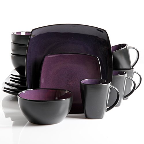 Gibson Overseas, Inc. 90902.16RM Gibson Elite Piece, Purple Soho Lounge 16 Pc Dinnerware Set, 1