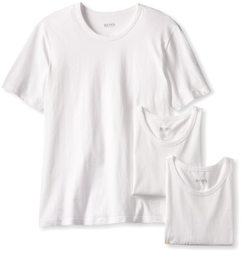 BOSS HUGO BOSS Men s 3-Pack Cotton Crew T-Shirt, White, Medium