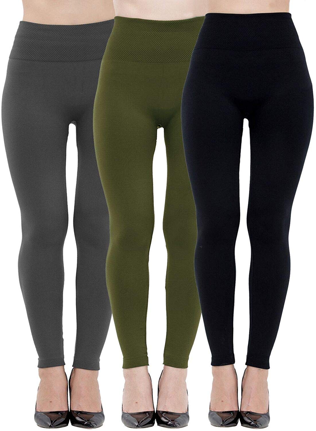 Diravo 6 Pack Women'S Fleece Lined Leggings,Soft,High Waist,Slimming,Winter Warm