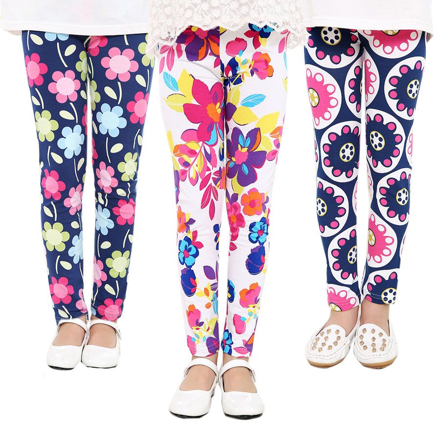 Baby Kids Childrens printing Flower Toddler Classic Leggings girls pants