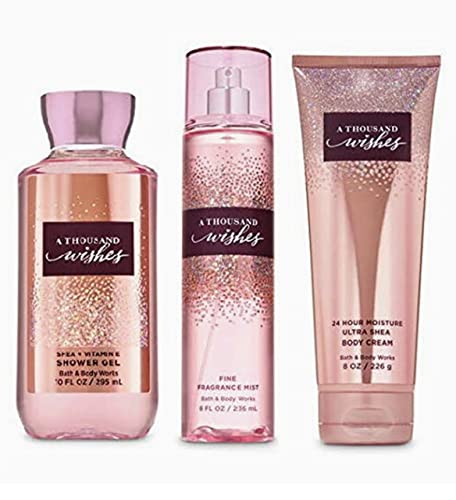 | A Thousand Wishes Body Care Set.| Shower Gel-10 Fl Oz | Fine Fragrance Mist - 8 Fl Oz | Body Cream - 8 Fl Oz |