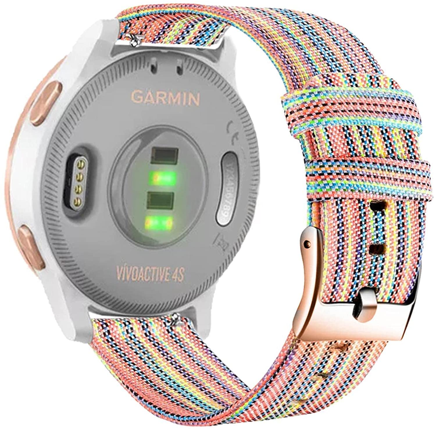 Abanen Nylon Woven Soft Canvas Watch Bands for Fossil Venture Gen 4 HR/Gen 3,Women's Gen 5E 42mm, 18mm - Multi