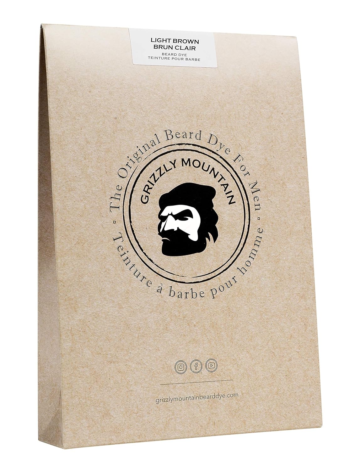 Grizzly Mountain Beard Dye - Organic & Natural Light Brown Beard Dye, 100% Chemical-Free Herbal Blend for Men