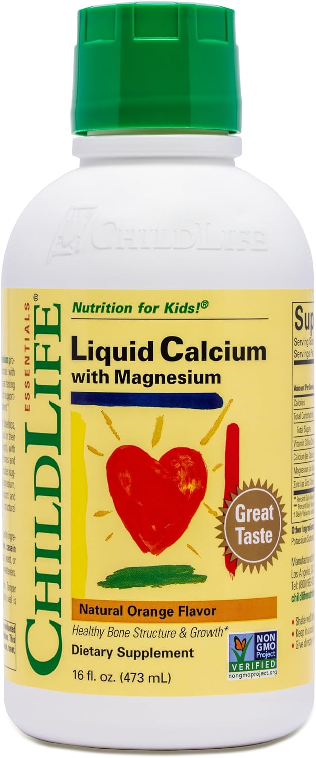 Child Life Liquid Calcium/Magnesium,Natural Orange Flavor Plastic Bottle, 16-Fl. Oz.