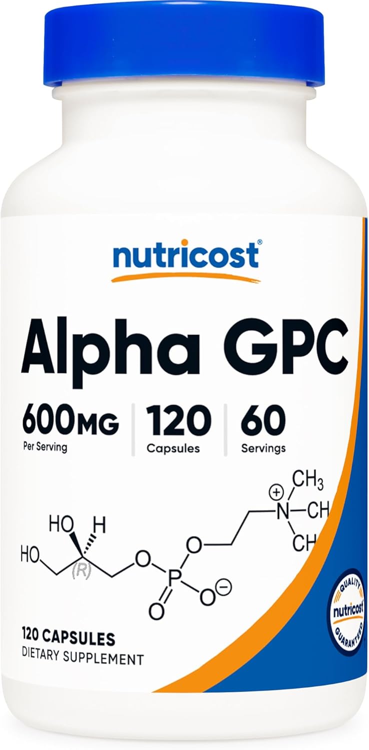 Nutricost Alpha GPC 600mg - 120 Vegetarian Capsules (300mg Per Capsule), Non-GMO, Gluten-Free