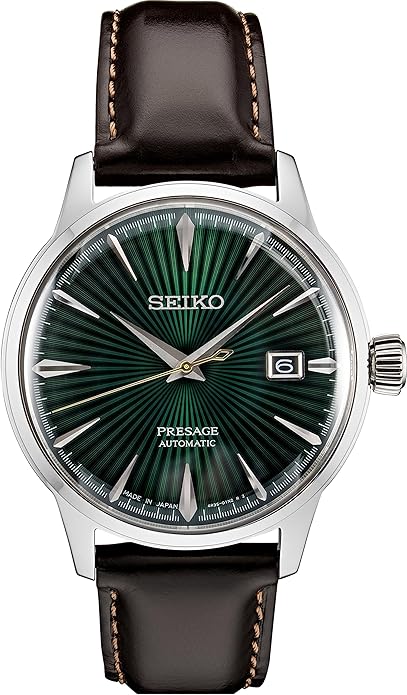 SEIKO Presage Cocktail Time Automatic Men's Watch - Golden Numerals & Date Display