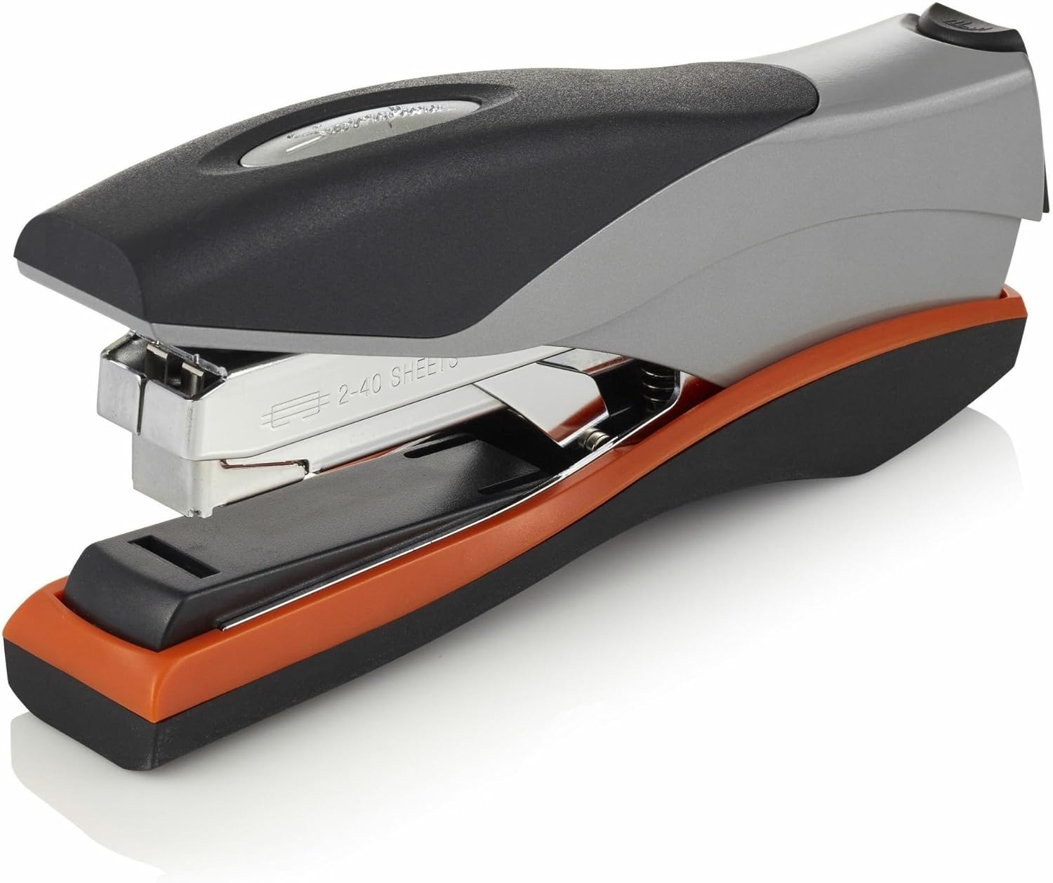 Swingline Stapler, 40 Sheet Capacity, Optima 40, Jam Free, Reduced Effort, Soft Grip, Metal, Orange and Gray