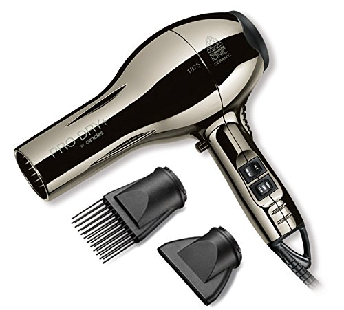 Andis Professional Pro Dry+ Tourmaline Ionic Ceramic Hair Blow Dryer, 1875 Watts (82360) with Comb