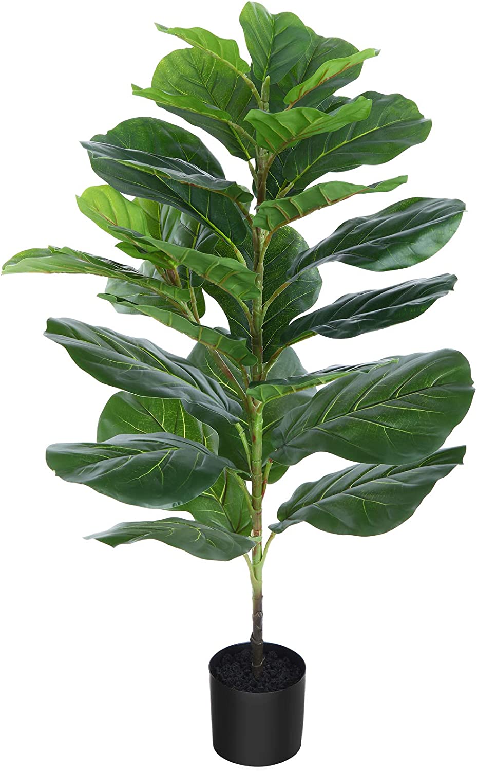 Artificial Fiddle Leaf Fig Tree 32 Leaves Plant for Indoor House Home Office, Modern Decoration Plant - 37" Height