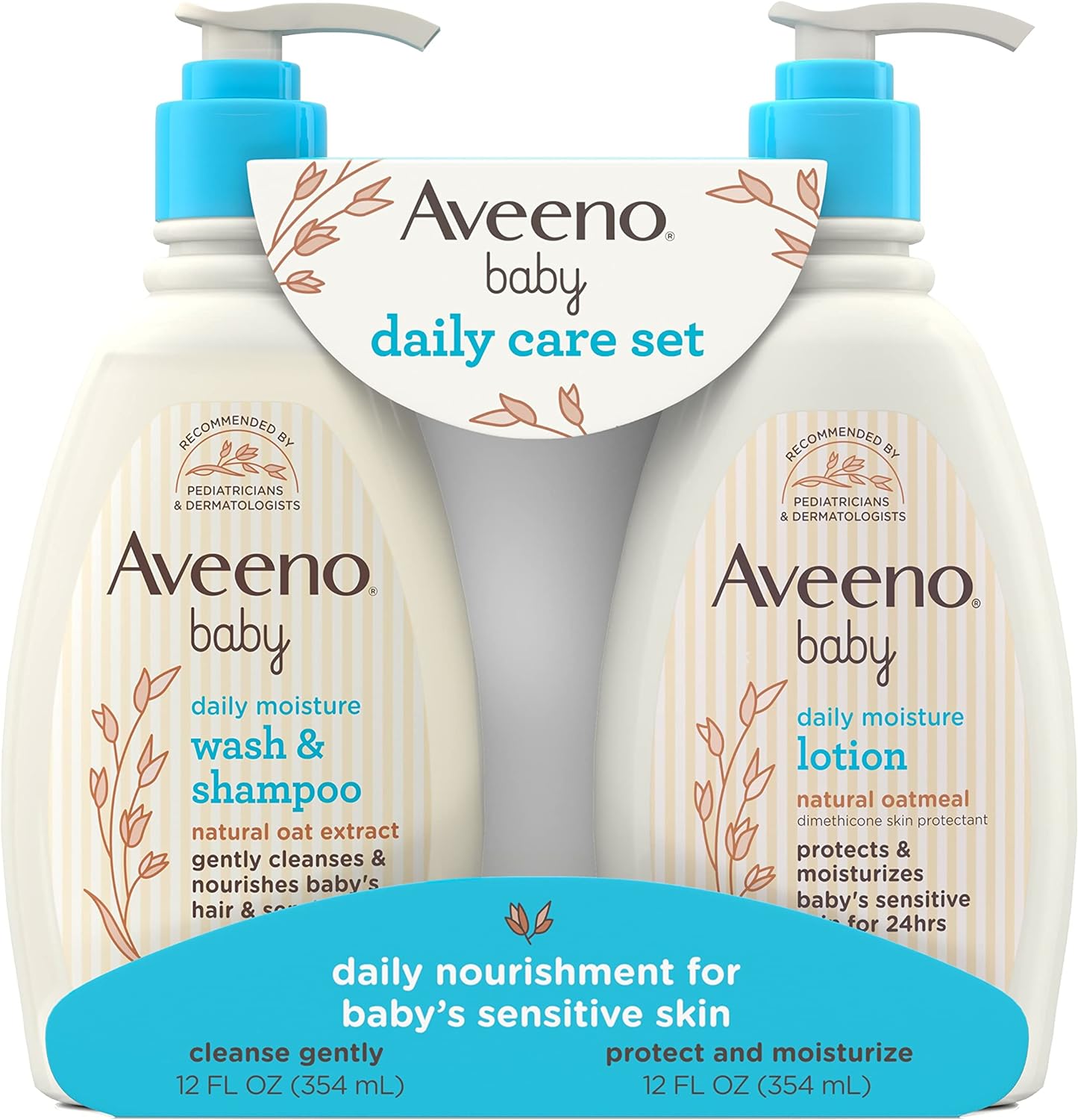 Aveeno Baby Daily Moisturizing 2-in-1 Body Wash & Shampoo, 334 ml Each