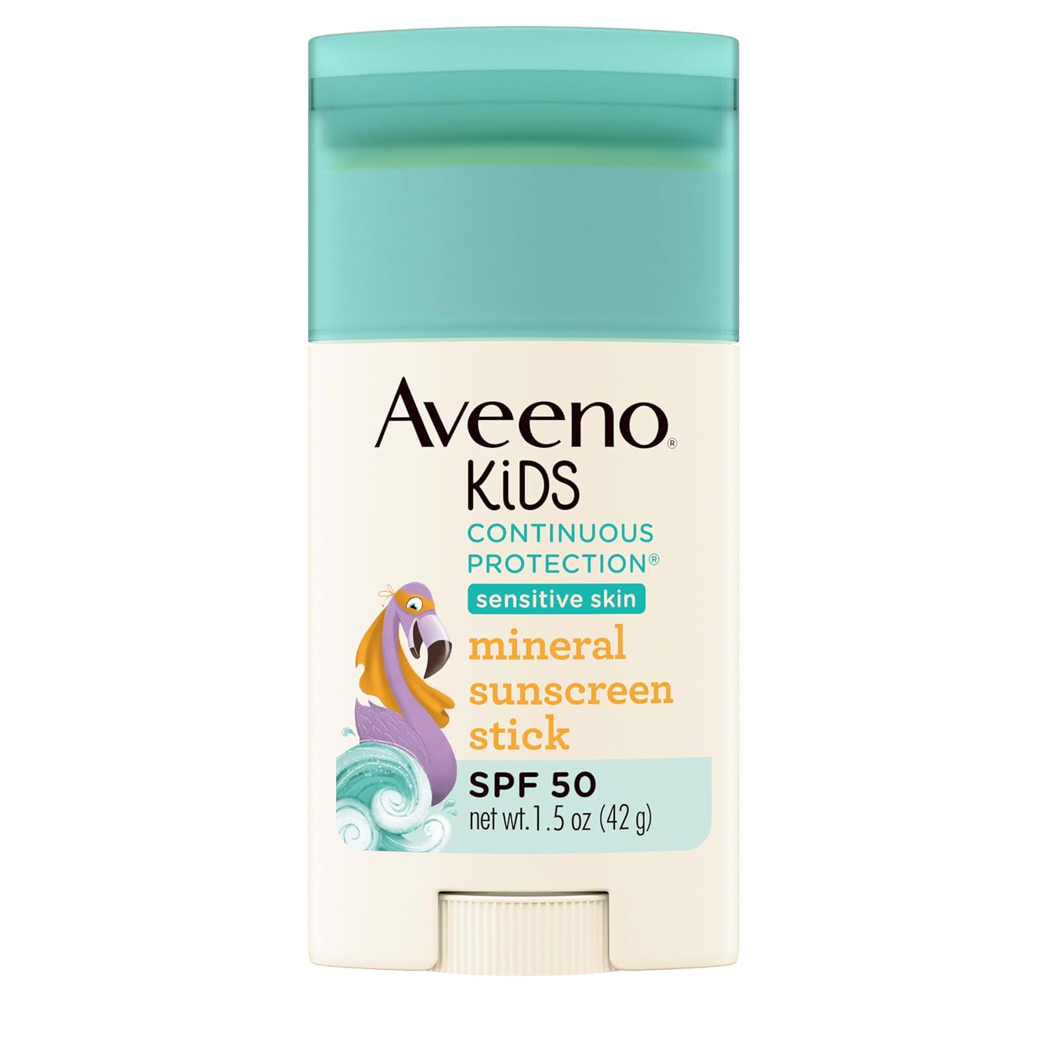 Aveeno Kids Continuous Protection Mineral Sunscreen Stick - SPF 50, 1.5 oz - 100% Zinc Oxide, Sweat & Water-Resistant - For Sensitive Skin Face & Body